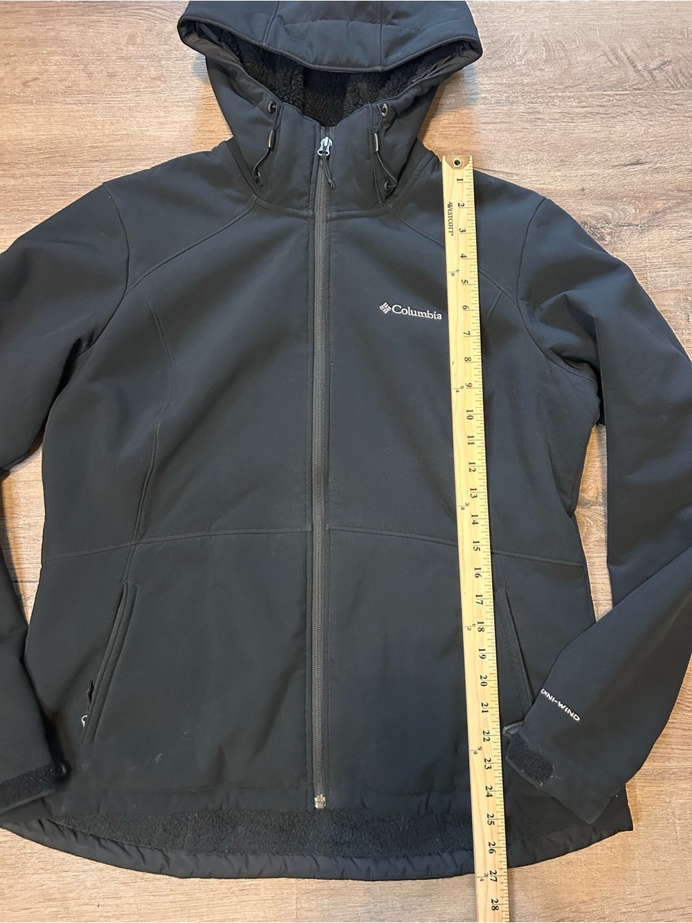 Columbia Jacket Womens XL Black Hooded Full Zip Fleece Lined Softshell - Picture 5 of 8